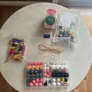 New silicone beads with thank you for supporting my small business stickers